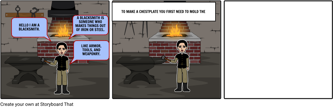 Colonial Job/ Blacksmith - Cartoon (1164x385), Png Download