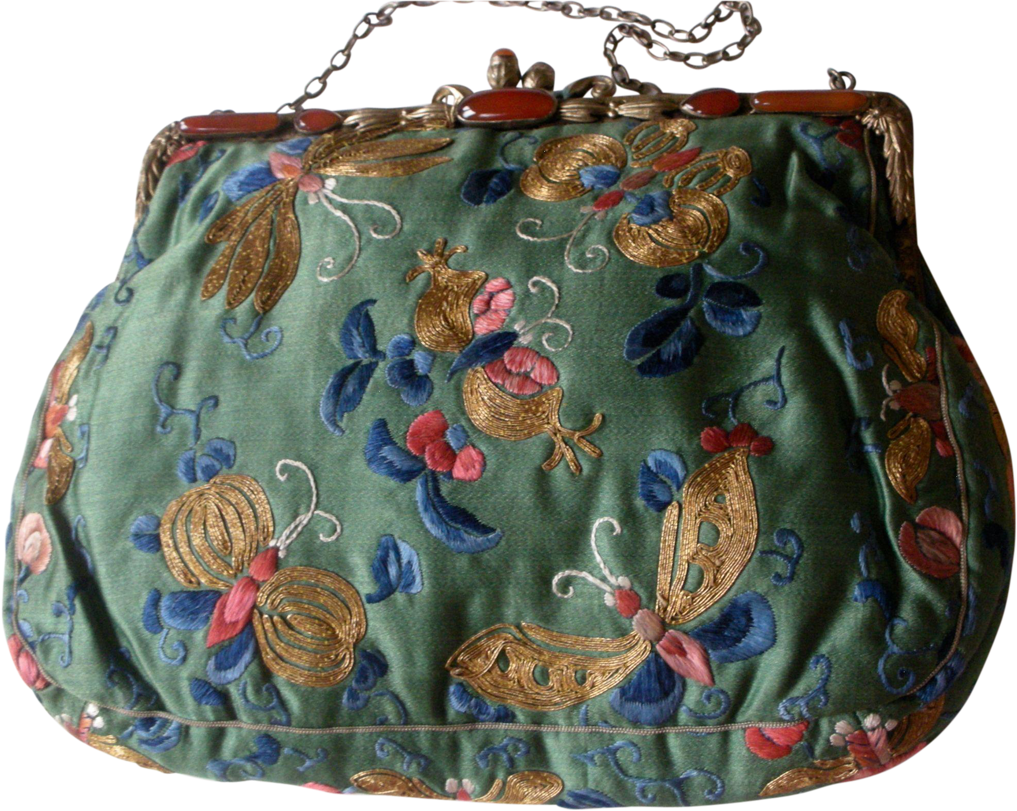 Magnificent Vintage Bag Purse Embroidered Butterflies - Handbag (1980x1980), Png Download