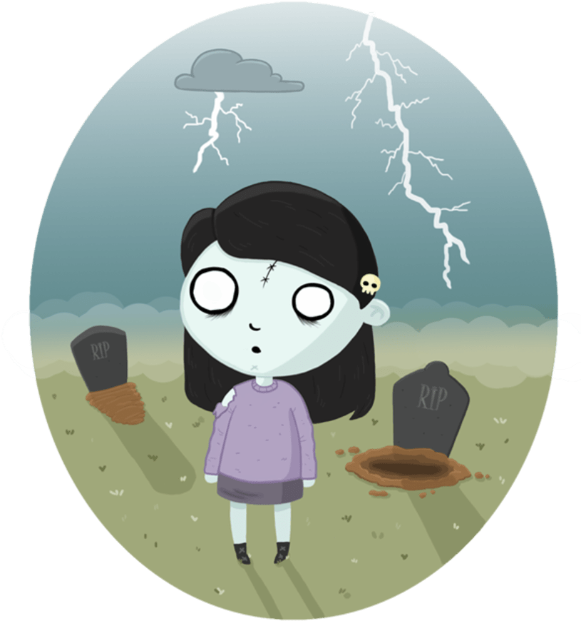 Zombie Girl (591x640), Png Download