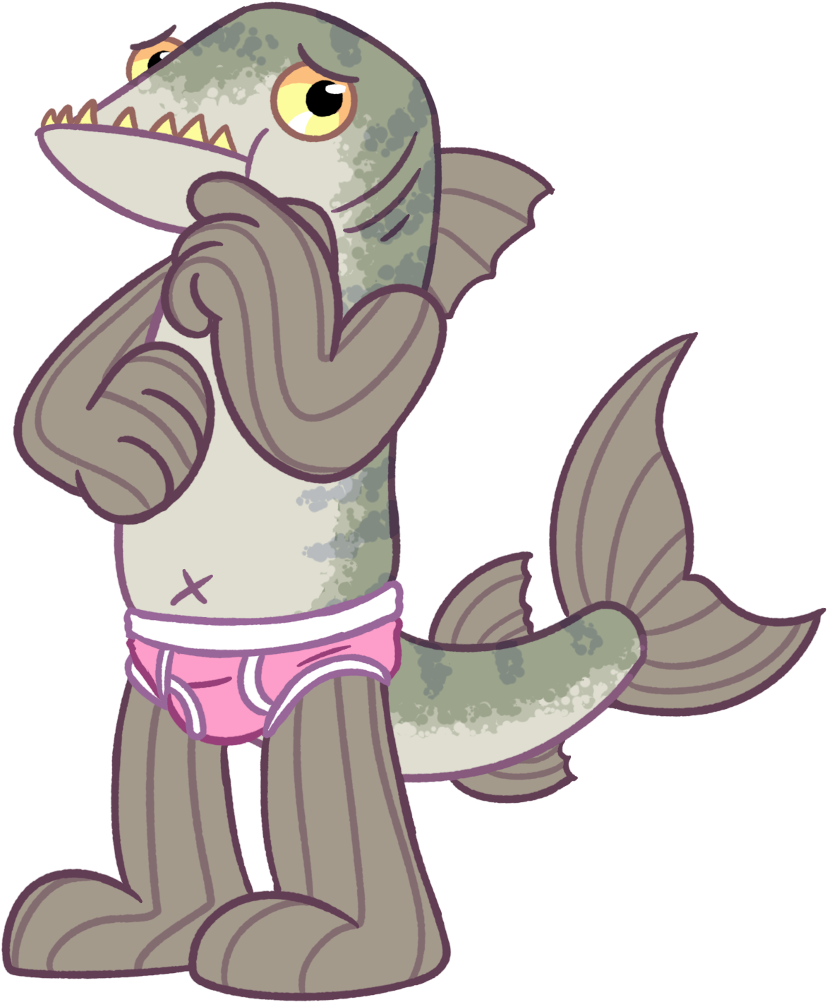 Banner In Underwear Weasyl - Cartoon (1300x1500), Png Download