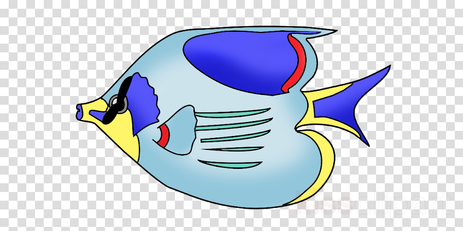 Fish Clipart Goldfish Tropical Fish Clip Art - Fish Drawing With Color (900x450), Png Download
