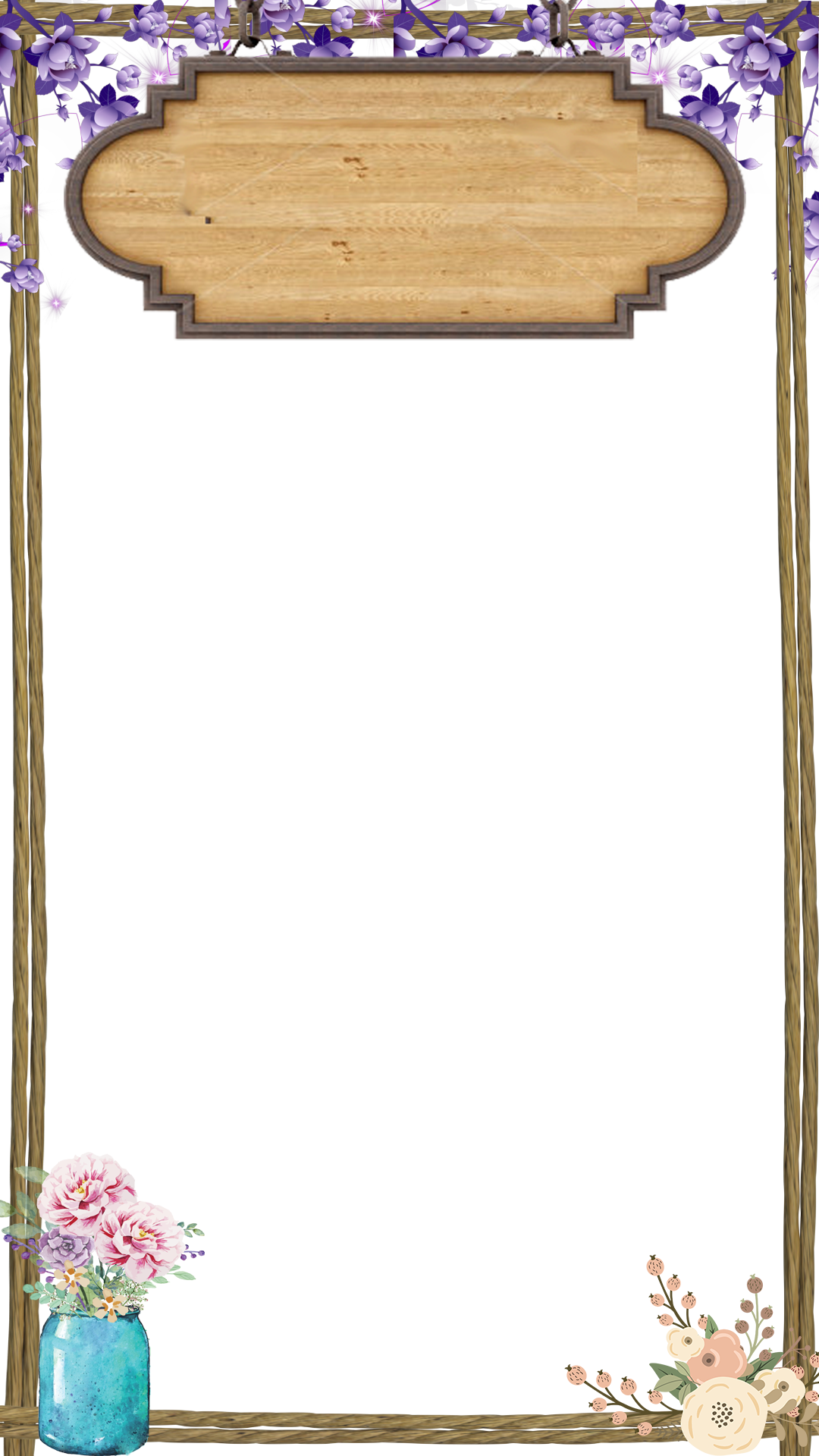 Rustic Flowers - Rustic Snapchat Wedding Filter (1080x1920), Png Download