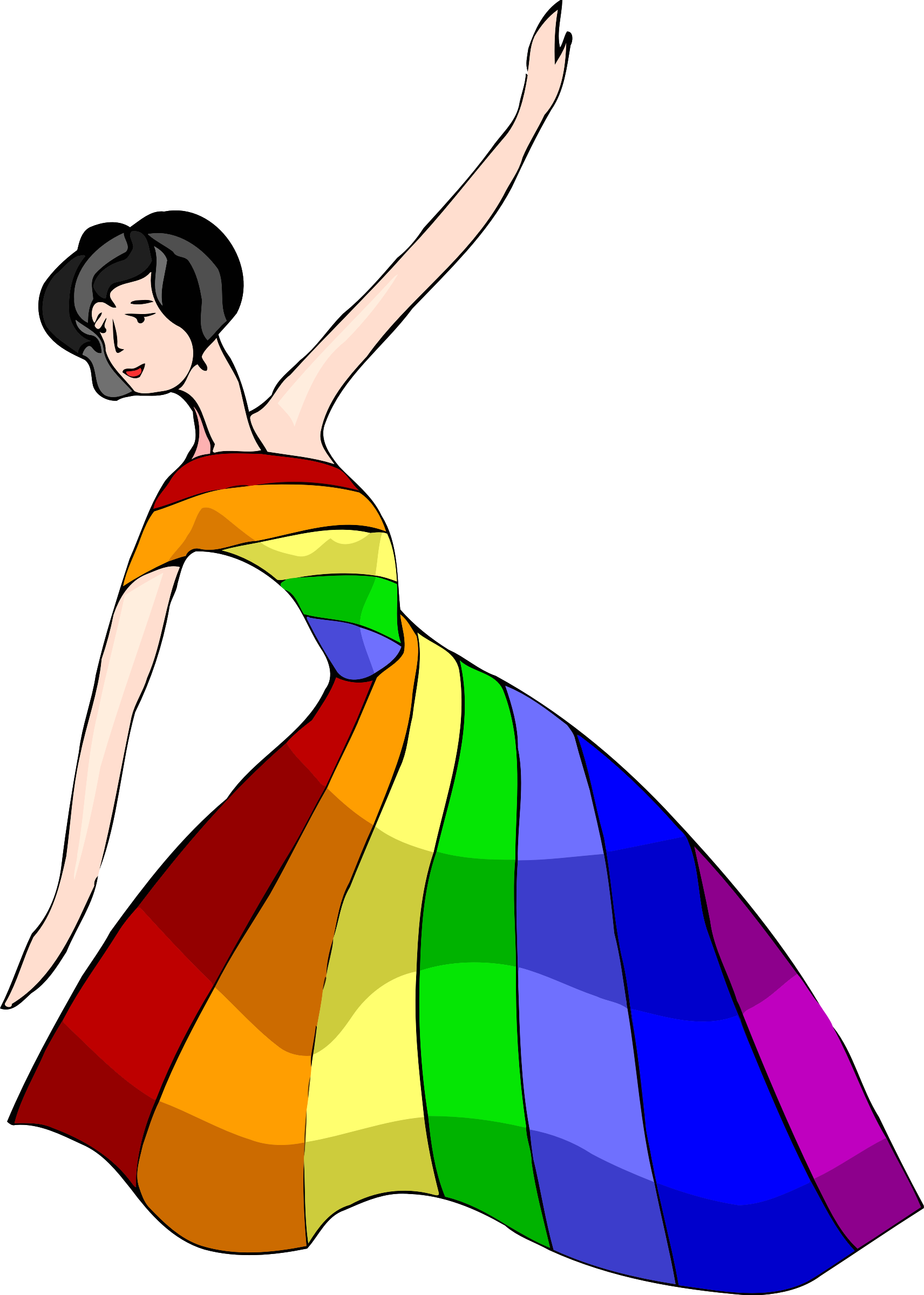Dancer - Rainbow Dress Clipart (1712x2400), Png Download