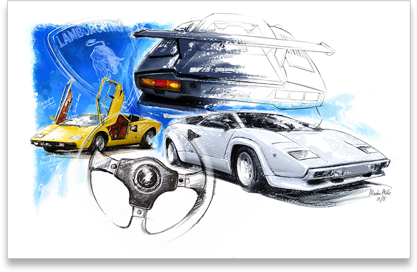 Lamborghini Countach (880x563), Png Download