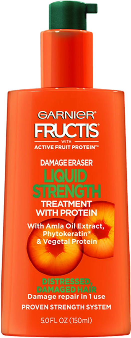 Garnier Fructis Damage Eraser Liquid Strength Treatment - Garnier Hair Care Fructis Full And Plush Conditioner, (600x1347), Png Download