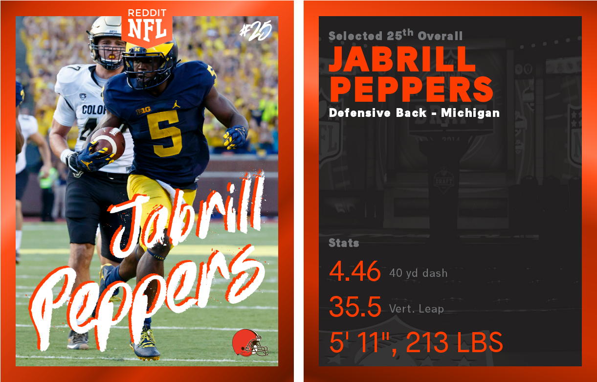 Draft Pickround - Jabrill Peppers Browns Stats (1260x820), Png Download