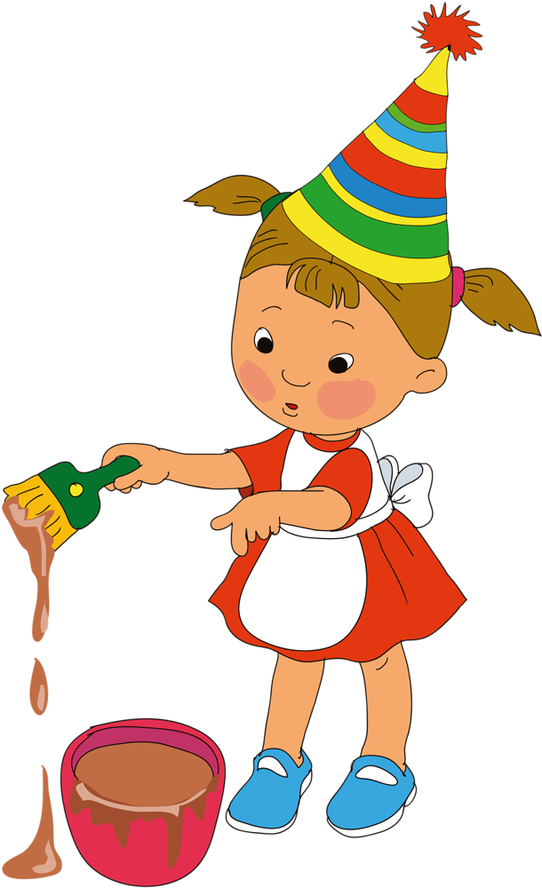 Birthday Girl - Menina Pintora Desenho Png (705x1024), Png Download