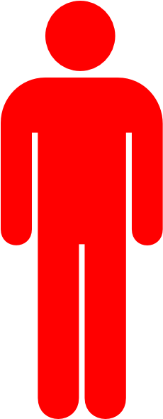 Red Clipart Person - Man Clipart Red (258x588), Png Download