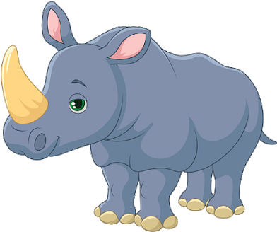 Baby Rhinoceros - Rhinoceros Cartoon Png (400x400), Png Download