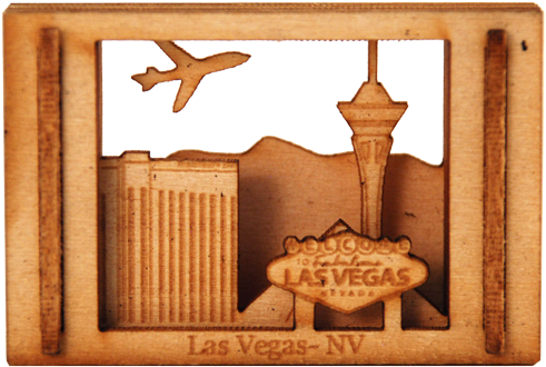 Las Vegas Nevada - Wood (500x333), Png Download