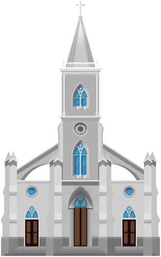 White Christian Church Png Clipart - Cathedral Middle Ages Cartoon (313x500), Png Download