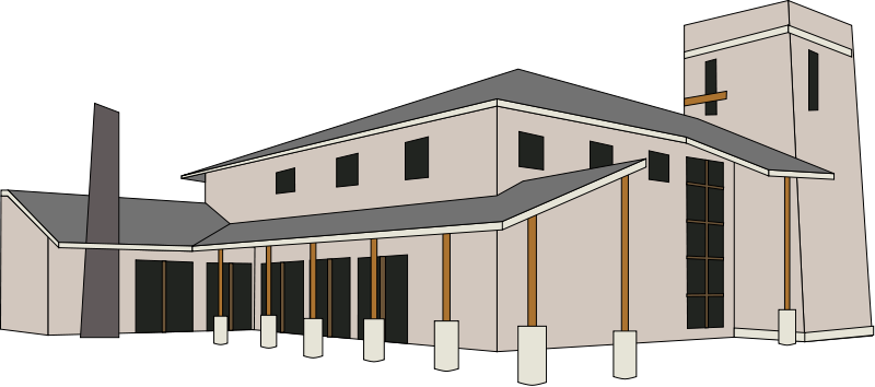 Church Free To Use Clipart - Church Building Png (800x354), Png Download