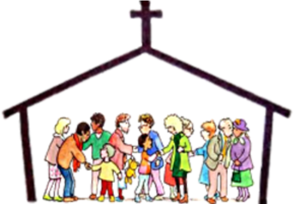 Church Clipart Community - Family Mass (600x400), Png Download