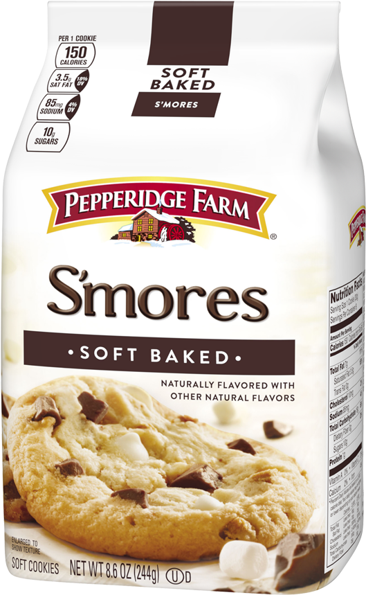 Soft Baked Smores Cookies Flavored With Other Natural - Pepperidge Farm Soft Baked Cookies (1000x1000), Png Download