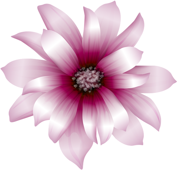 Pink Flower Clipart Large Flower - A4 Size Page Border (600x575), Png Download