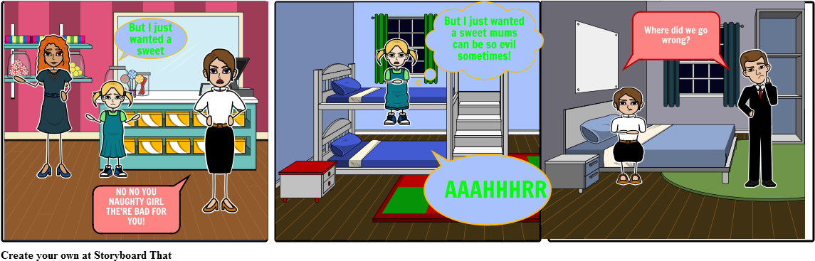 The Girl Who Just Wanted Some Sweets - Cartoon (1164x385), Png Download