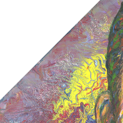 Part Of The Background Created With Liquid Acrylic - Modern Art (400x400), Png Download