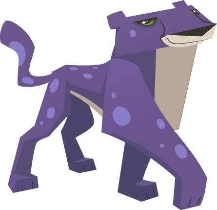 Purple Cheetah - Animal Jam Cheetah Png (445x429), Png Download