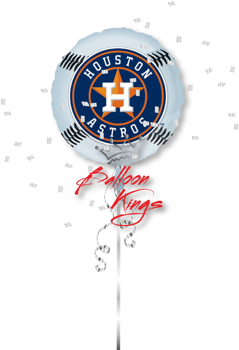 Houston Astros Ball - 18" Mlb Houston Astros Baseball - Mylar Balloons Foil (1068x1280), Png Download