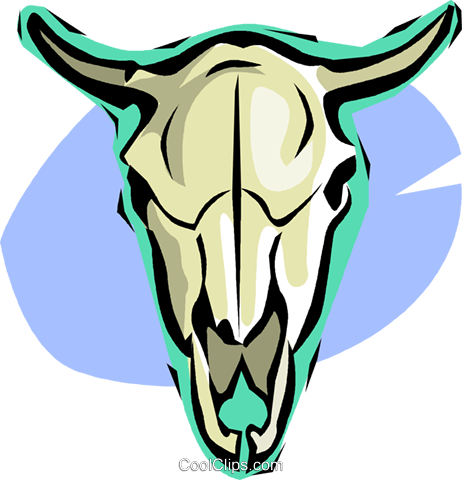 Cow Skull Royalty Free Vector Clip Art Illustration - Cow Skull (462x480), Png Download