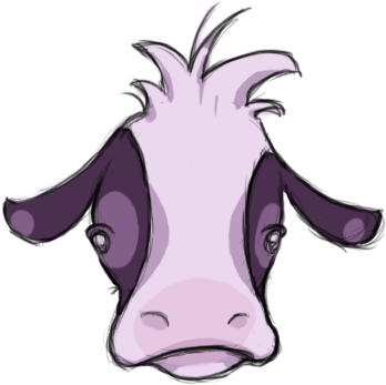 Cow Head - Cartoon (396x406), Png Download