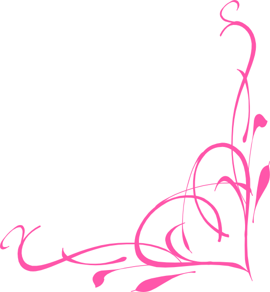 Banner Free Stock Corner Swirls Clipart - Pink Corner Design Png (552x598), Png Download