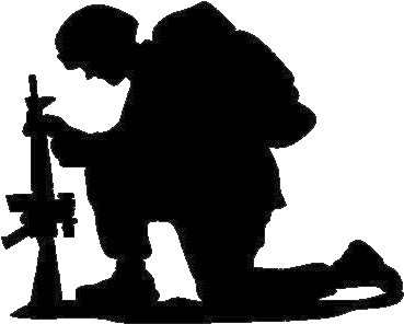 Together, Your Soldiers Pray This In The Name Of Your - Kneeling Soldier Silhouette (393x318), Png Download