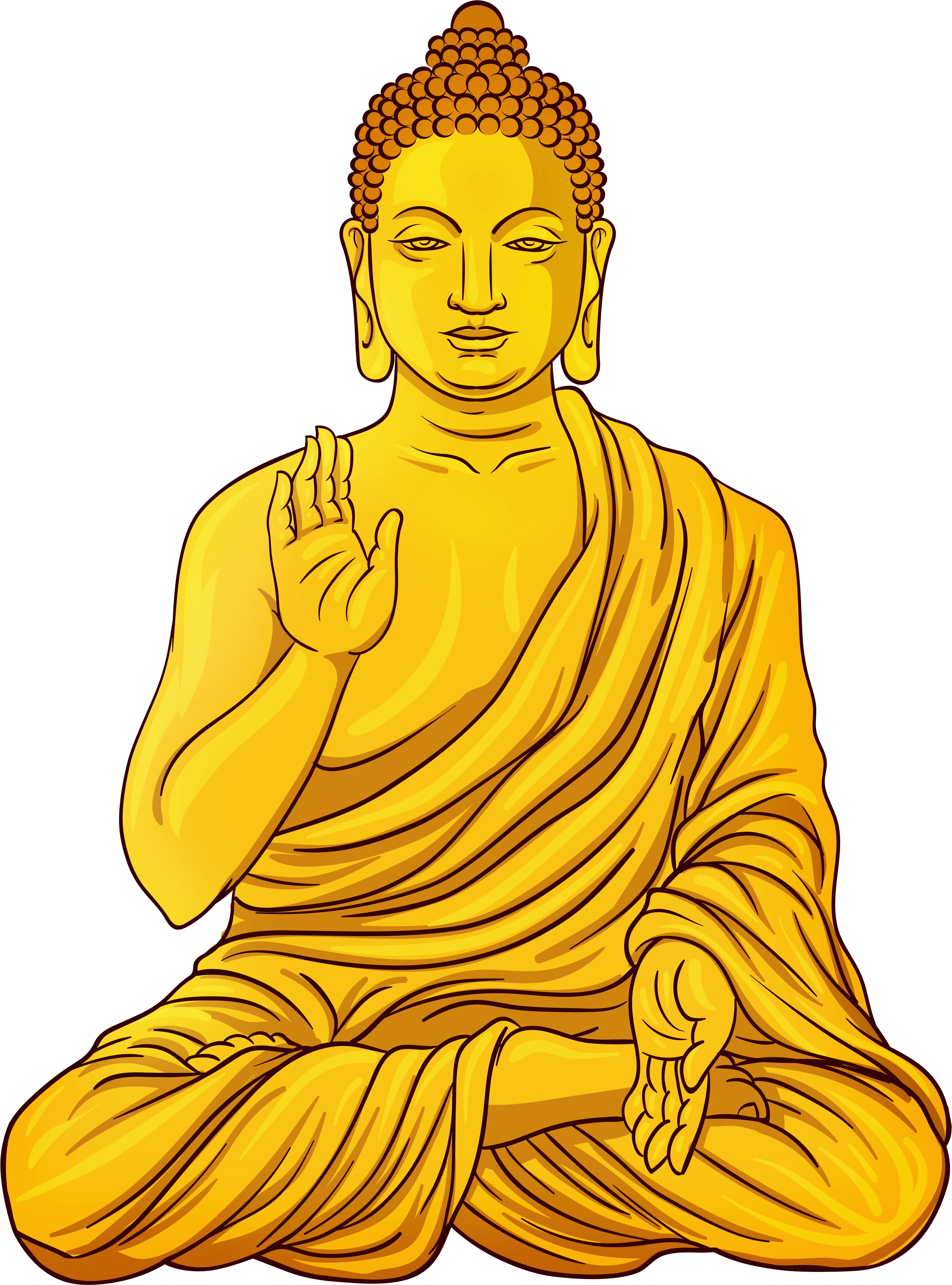 Gold Buddha Statue Png Clip Art - Buddha Statue Clip Arts (5951x8000), Png Download