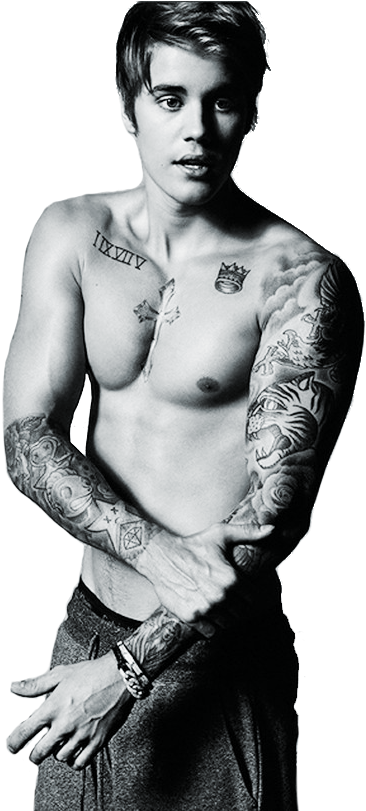 Justin Bieber Png Shirtless - Justin Bieber Png Black And White (634x810), Png Download