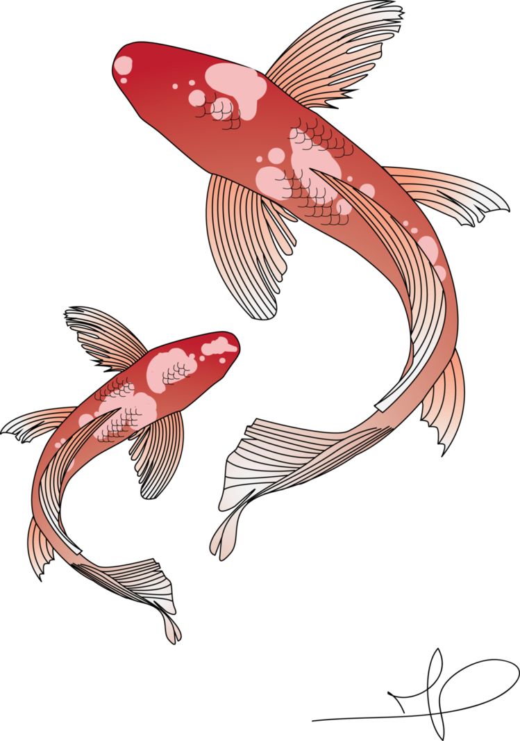 Koi Fish By Azanaya-d9c3zgk - Koi Vector Png Transparent (749x1066), Png Download