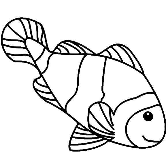 Coloring Pages Luxury Fish Drawings For Kids Simple - Clown Fish To Color (600x721), Png Download