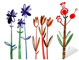 Colorful Floral Collection With Leaves And Flowers, - Watercolor Painting (400x400), Png Download