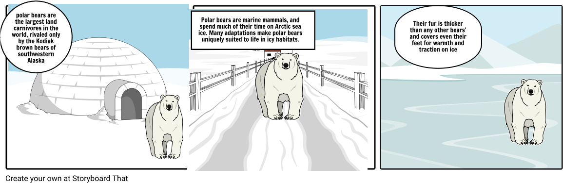 Polar Bear - Cartoon (1164x385), Png Download