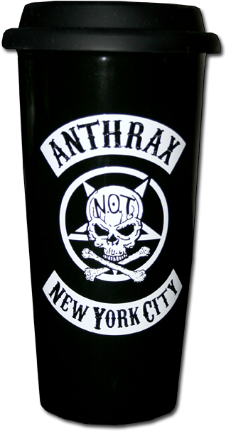 Anthrax Porcelain Travel Mug - Anthrax Cd Lgo York City Biker Skull Official Shirt (500x630), Png Download