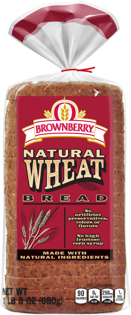 Brownberry Natural Wheat Bread Package Image - Brownberry Natural Wheat Bread - 24 Oz Loaf (1000x1000), Png Download
