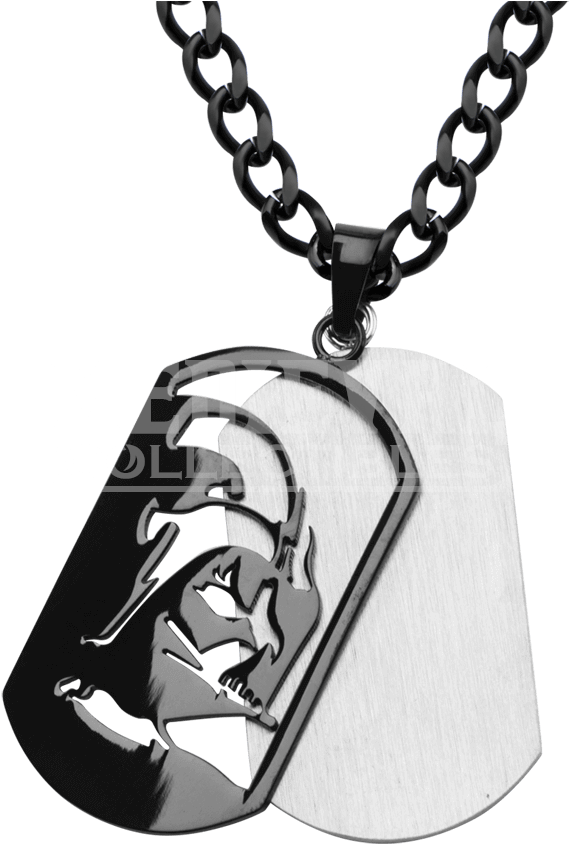 Darth Vader Dog Tag Pendant With Chain - Mens Yellow And White Gold Necklace (850x850), Png Download