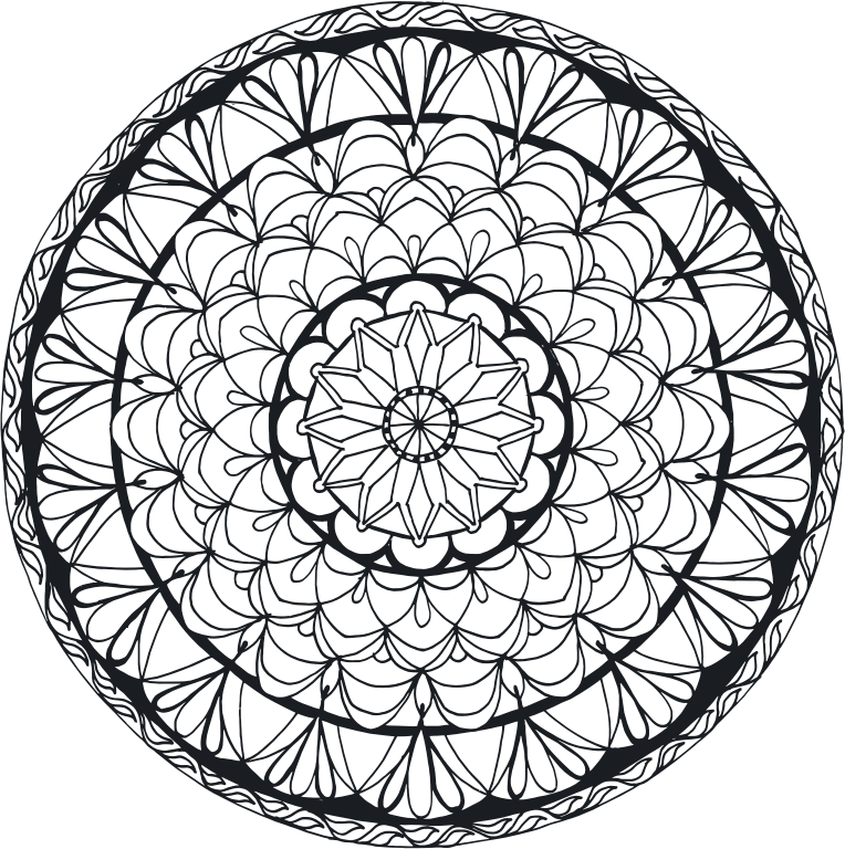 Hand Drawn Mandala - Draw Mandala Hand Drawing (764x768), Png Download