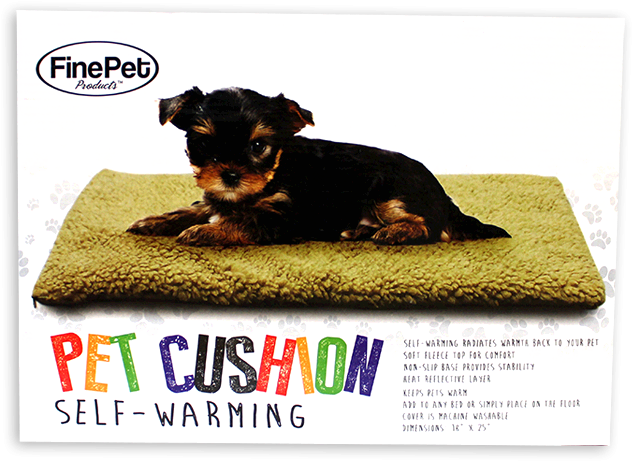 Self Warming Pet Cushion - 18"x25" Self Heating Pet Pad W/ Non Slip Base Cat Or (654x654), Png Download