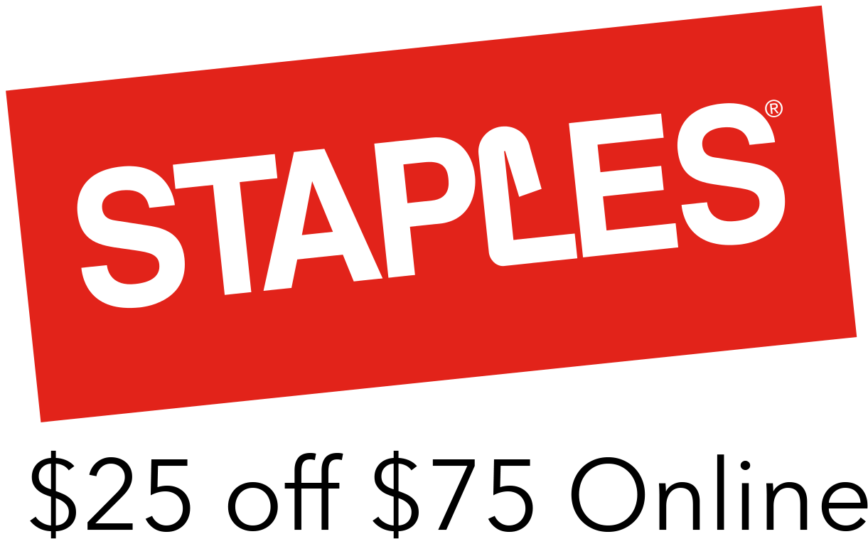 Staples $25 Off $75 Coupon Online Or Phone - Staples Coupons (1280x775), Png Download