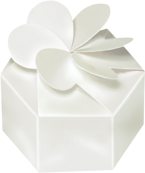 Petal Favour Boxes - Petal Pearl White Favour Boxes 7cm Dia Pack Of 12 (546x600), Png Download