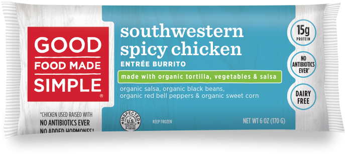 Entree Burritos - Frozen Organic Dairy Free Chicken Burrito (800x399), Png Download