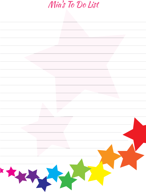 Rainbow Stars Transparent (583x827), Png Download