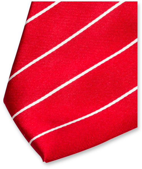 Red/white Satin Striped Tie - Krawatte, Rot (624x624), Png Download