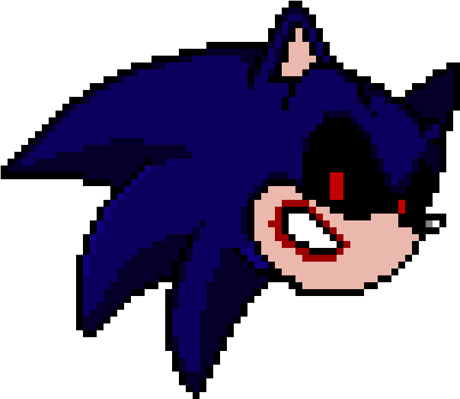 Made By - Sonic Head Pixel Art (740x600), Png Download