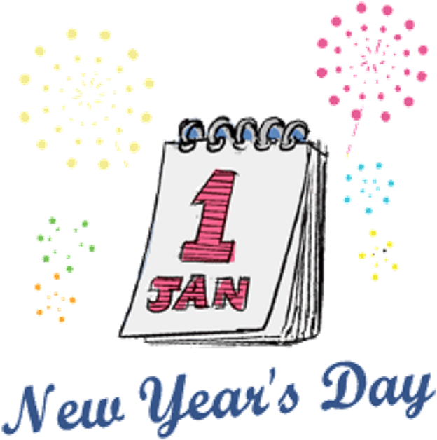 Trendy New Year's Day Wishes Graphic - January 1 New Year's Day (700x750), Png Download