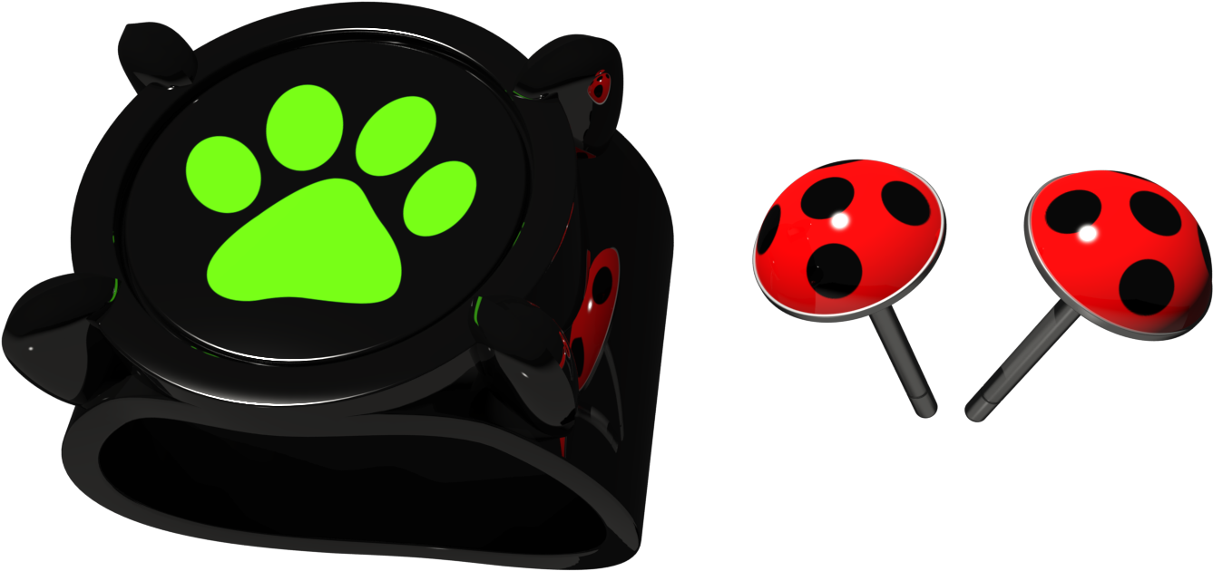 [ Img] - Miraculous Ladybug Earrings Png (1440x1080), Png Download