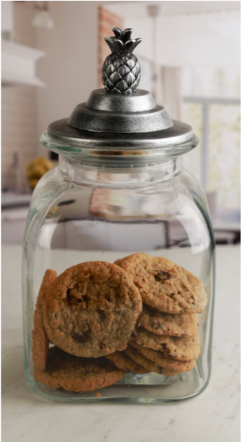 Buy Circleware Tropica Canister With Pineapple Accent - Silver Canisters By Circleware - Silver Pineapple 130-oz. (610x630), Png Download