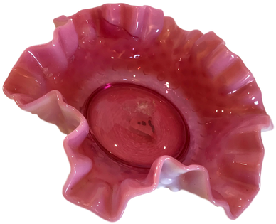 Decor Glass Pink Candy Jar Vintage - Carving (495x659), Png Download