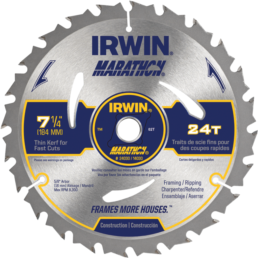 Marathon Saw Blades - Irwin Industrial Tool Co 1873887 Marathon Circular (1650x1240), Png Download