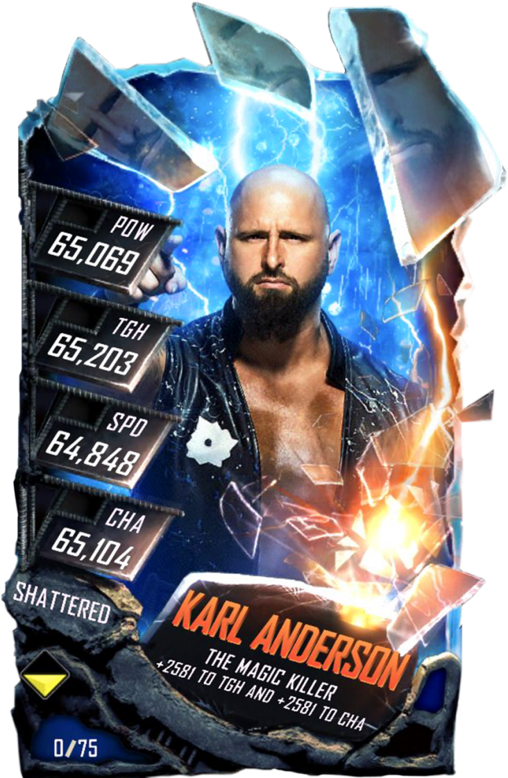 Karlanderson S5 24 Shattered - Wwe Supercard Shattered Cards (733x1158), Png Download